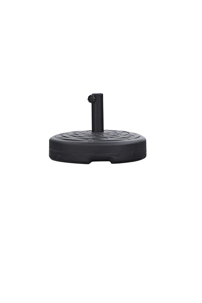 Black Plastic Umbrella Base on a white background