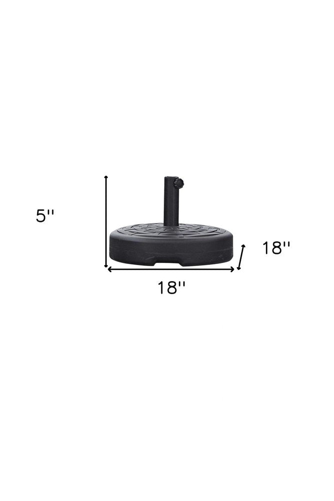 Black Plastic Umbrella Base on a white background