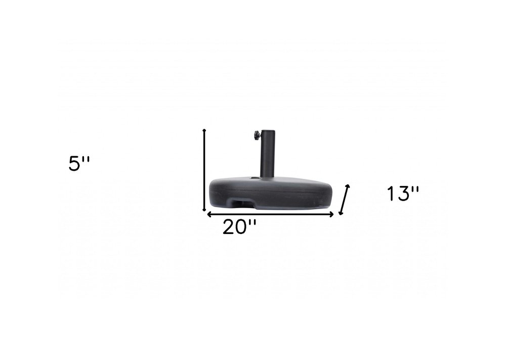 Black Heavy Duty Plastic Umbrella Base on a white background