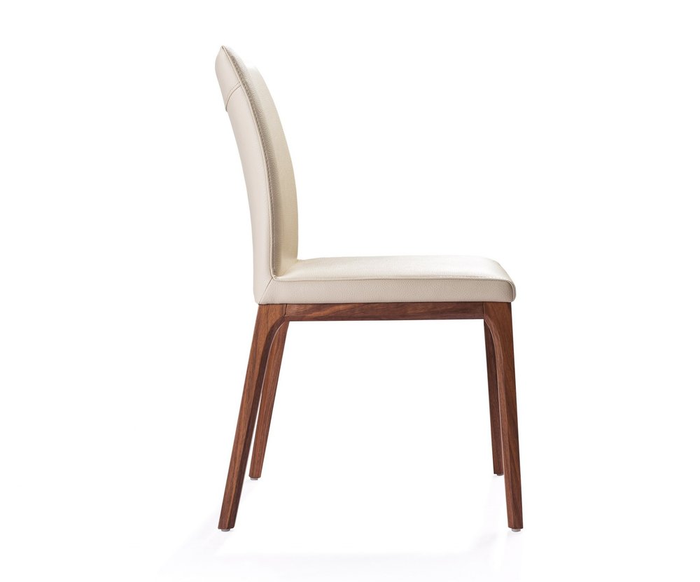 Set of Two Taupe and Brown Upholstered Faux Leather Dining Side Chairs on a white background