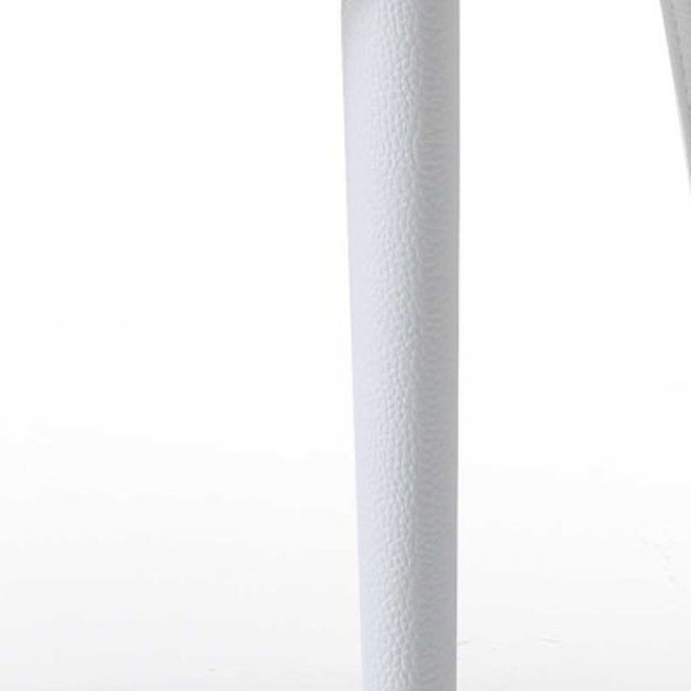 Set of Two White Slipcovered Upholstered Faux Leather Dining Side Chairs on a white background