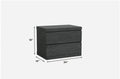 Modern Gray Woodgrain Finish 2 Drawer Nightstand on a white background