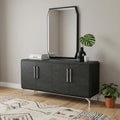 71" Gray Stainless Steel Solid Console Table