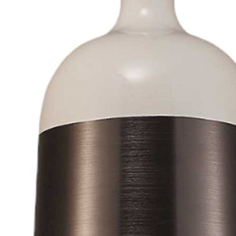 Brown And White Cylinder Metal Ceiling Light With Brown Shades on a white background