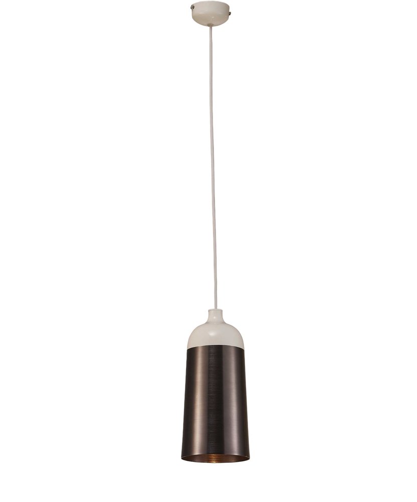 Brown And White Cylinder Metal Ceiling Light With Brown Shades on a white background