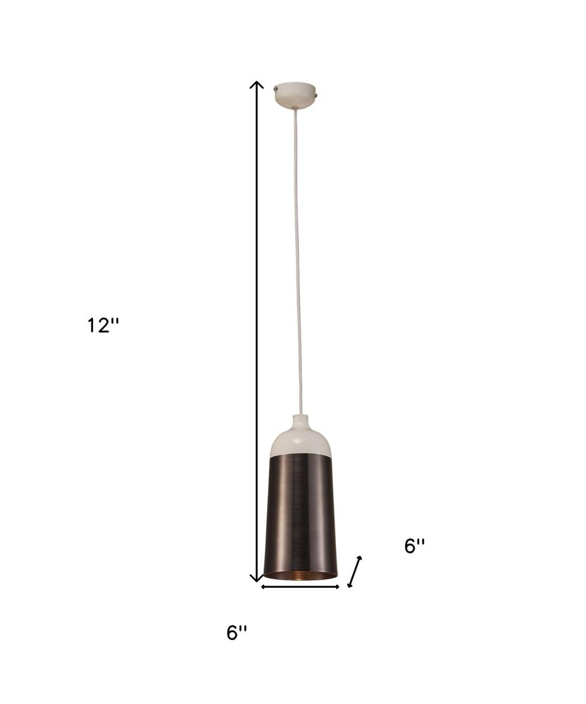 Brown And White Cylinder Metal Ceiling Light With Brown Shades on a white background