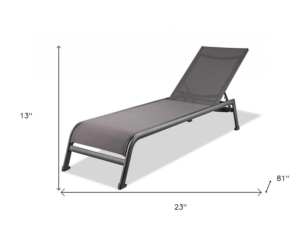 Set of Two 23" Taupe Metal Outdoor Chaise Lounge on a white background