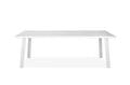87" White Aluminum Outdoor Dining Table on a white background