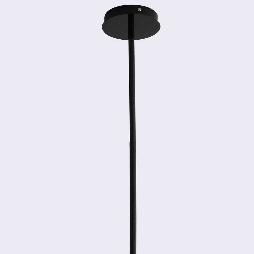 19 X 19 X 40.5 Black Aluminum Pendant Lamp. Pendant light isolated on a plain white background, in a black metal finish.
