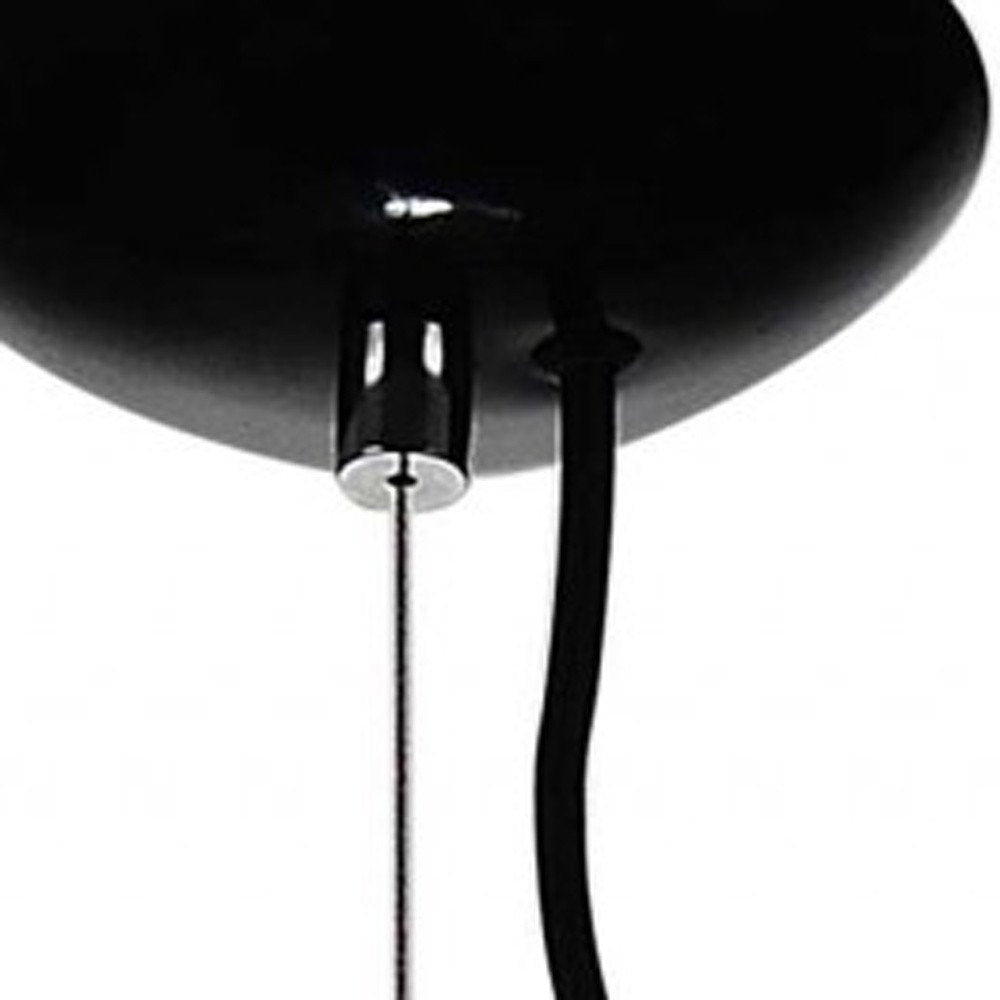 14 X 14 X 59 Black Stainless Steel Pendant Lamp. Pendant light isolated on a plain white background, showing a black metal surface.