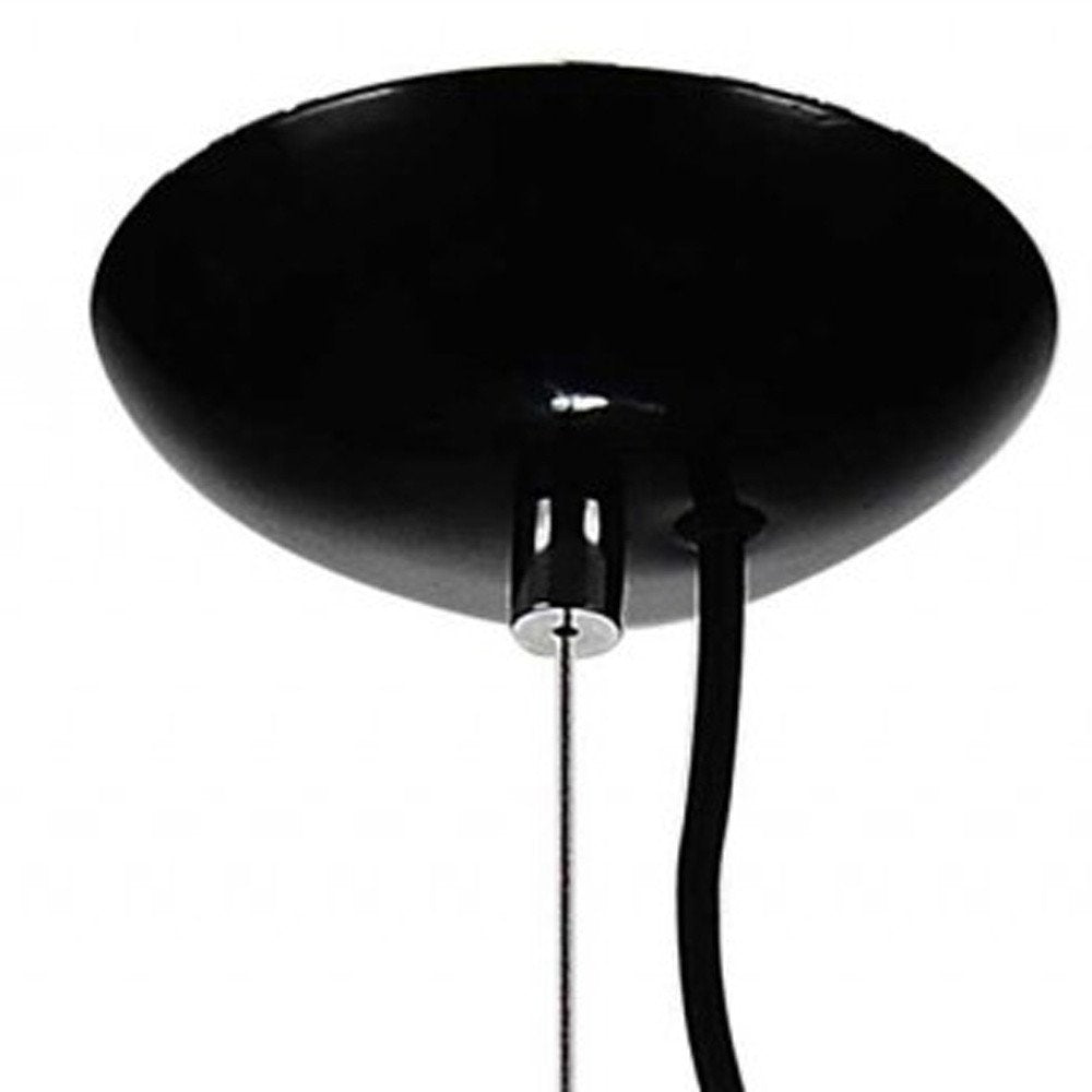 14 X 14 X 59 Black Stainless Steel Pendant Lamp. Pendant light isolated on a plain white background, in a black metal finish.