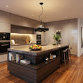 14 X 14 X 59 Black Stainless Steel Pendant Lamp. Pendant light in black metal.