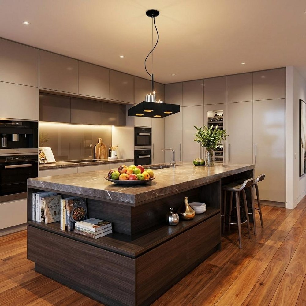 14 X 14 X 59 Black Stainless Steel Pendant Lamp. Pendant light in black metal.
