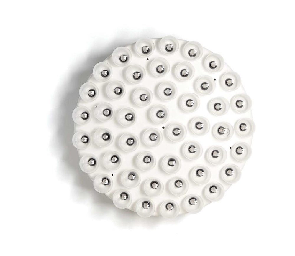 29 X 29 X 7 White Glass Metal Pendant Lamp. Pendant light isolated on a plain white background, finished in white glass.