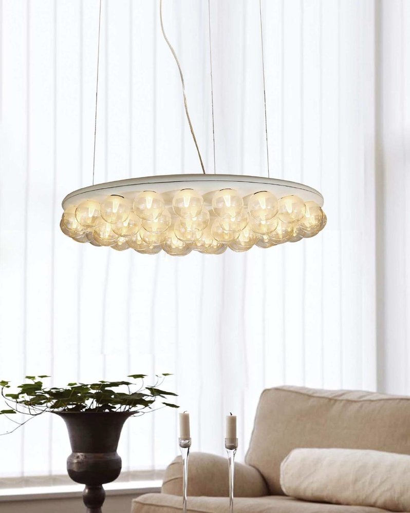 29 X 29 X 7 White Glass Metal Pendant Lamp. Pendant light isolated on a plain white background, finished in white glass.
