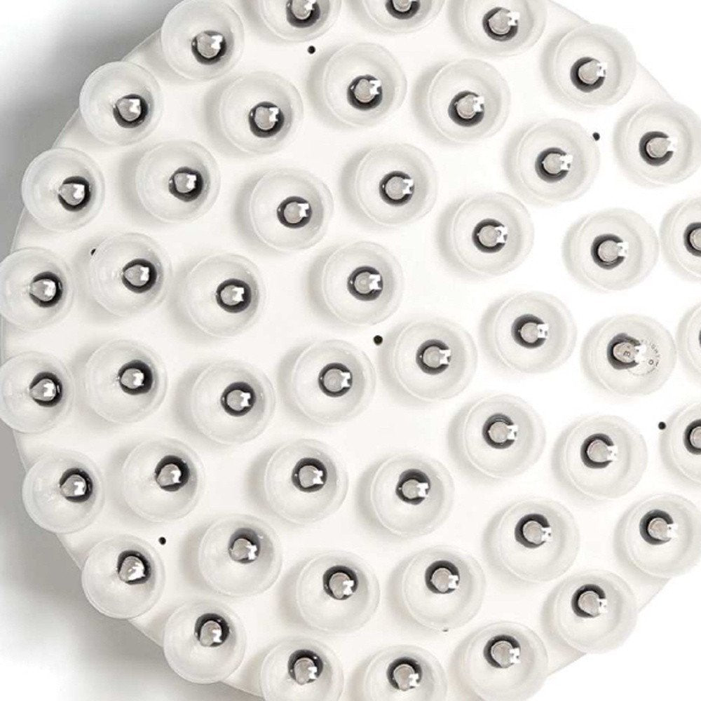 29 X 29 X 7 White Glass Metal Pendant Lamp. Pendant light isolated on a plain white background, finished in white glass.