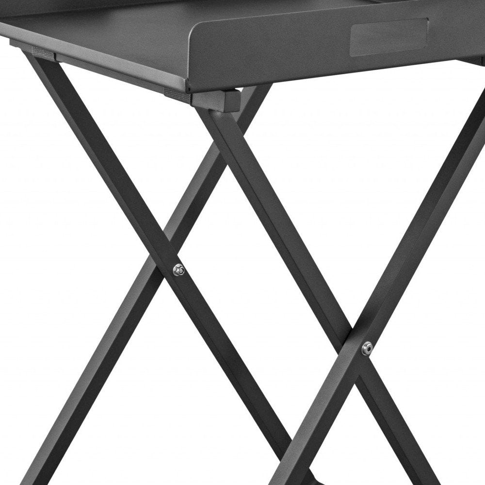 19" Gray Aluminum Outdoor Side Table. Outdoor table isolated on a plain white background, finished in gray metal.