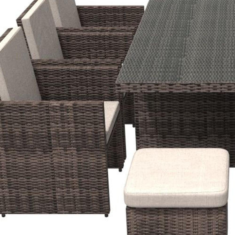 Close-up of 11 Piece Clear and Gray Glass Dining Set showing the gray glass texture.