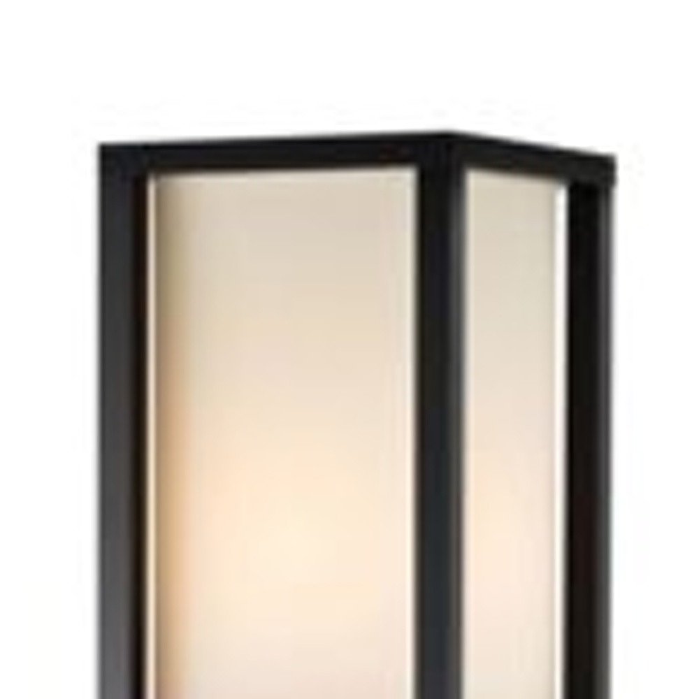 72" Black And White Solid Wood Column With White Cotton Shade