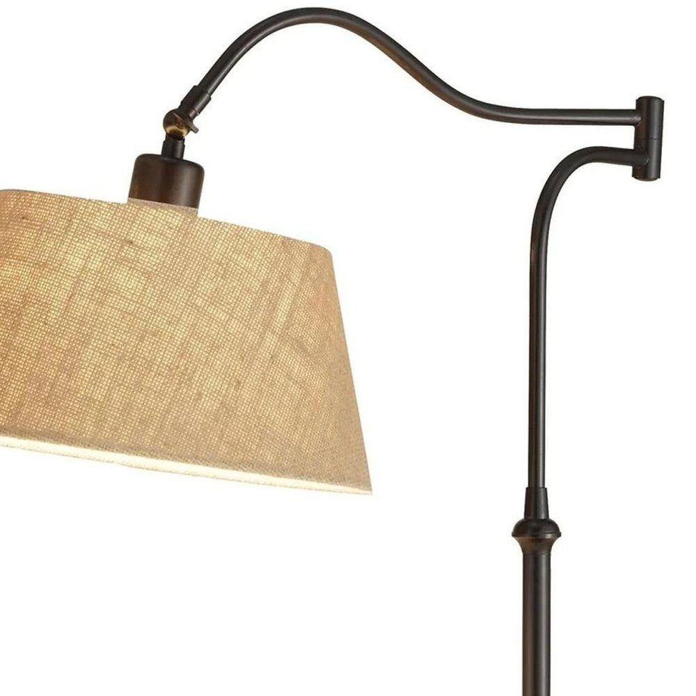 27" Black Desk Lamp With Empire Shade. Lamp isolated on a plain white background, finished in black.