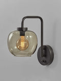 13" Black Metal and Glass Armed Sconce