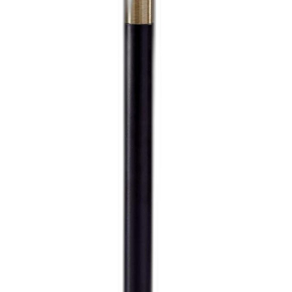 27" Antiqued Brass Metal Table Lamp With Brown Drum Shade. Table lamp isolated on a plain white background, showing a metal surface.