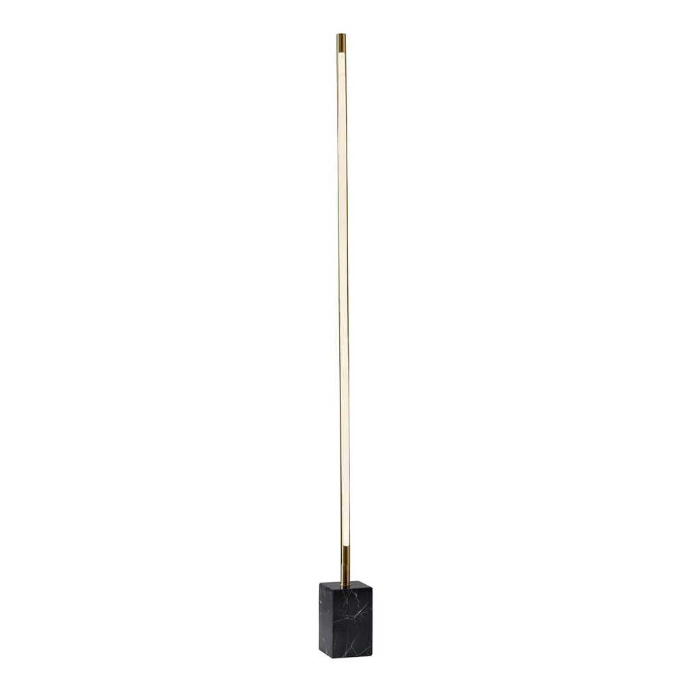 Brass Genuine Marble And Glass Column Floor Lamp on a white background