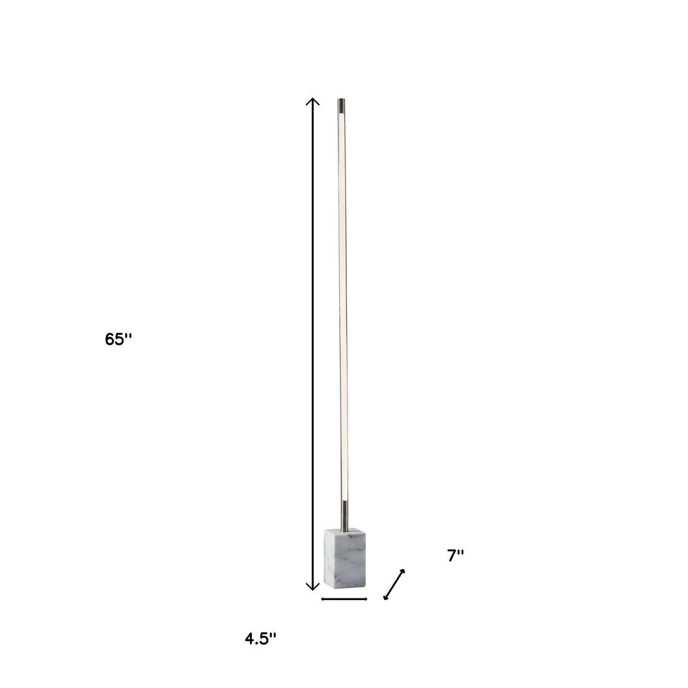 Brass Genuine Marble And Glass Column Floor Lamp on a white background