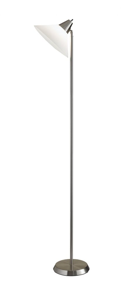 72" Silver With White Plastic Shade on a white background