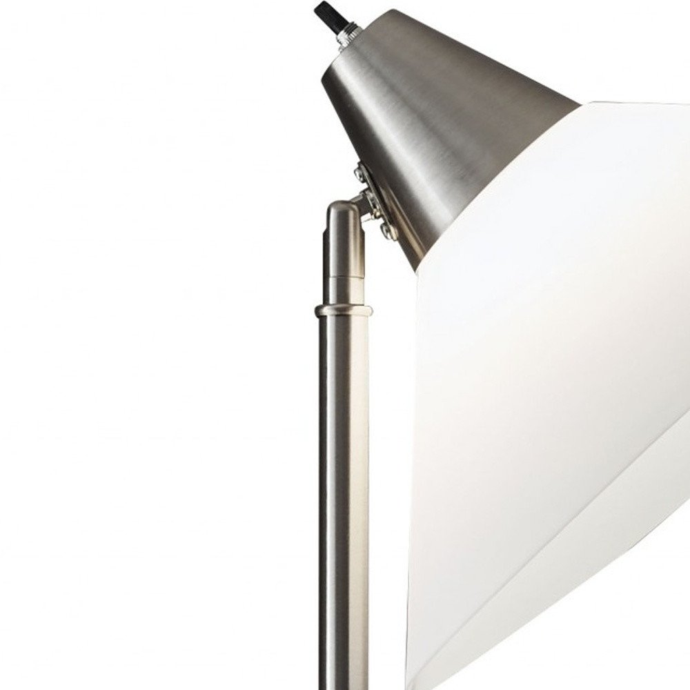 72" Silver With White Plastic Shade on a white background