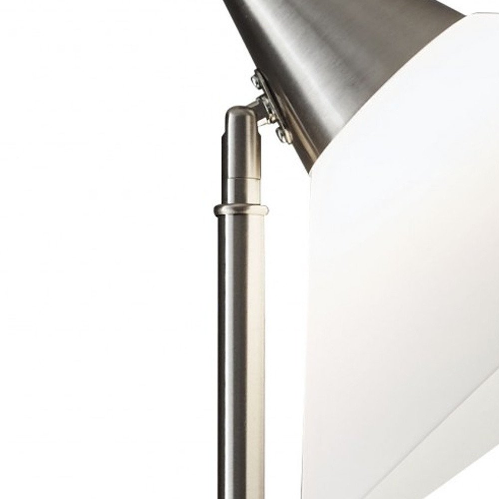 72" Silver With White Plastic Shade on a white background