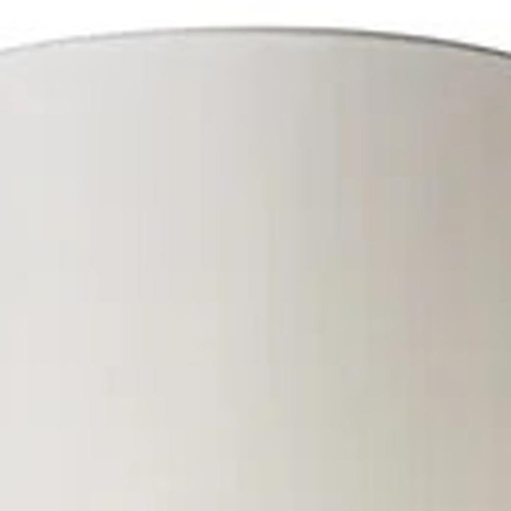 74" Black Floor Lamp With White Fabric Shade close-up detail
