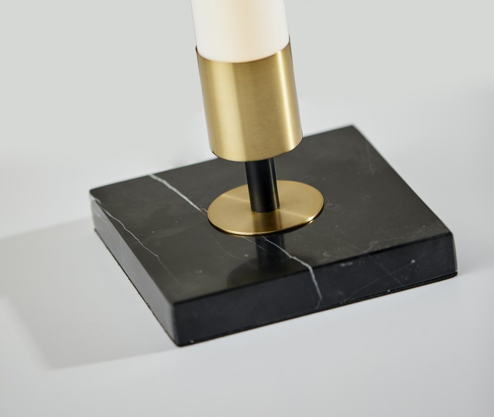 30" Black Marble Metal Standard Table Lamp. Table lamp isolated on a plain white background, in a black metal finish.