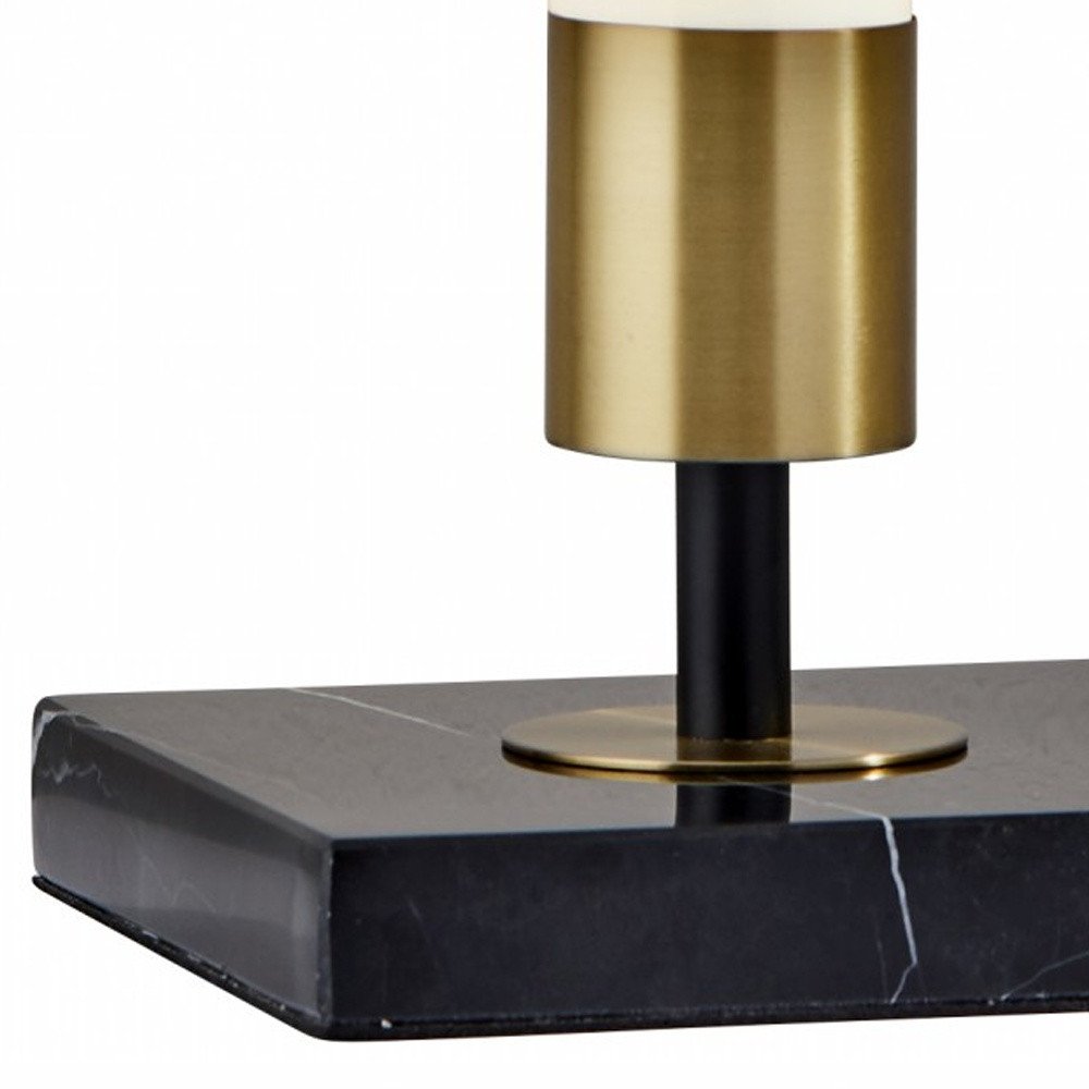 30" Black Marble Metal Standard Table Lamp. Table lamp isolated on a plain white background, in a black metal finish.