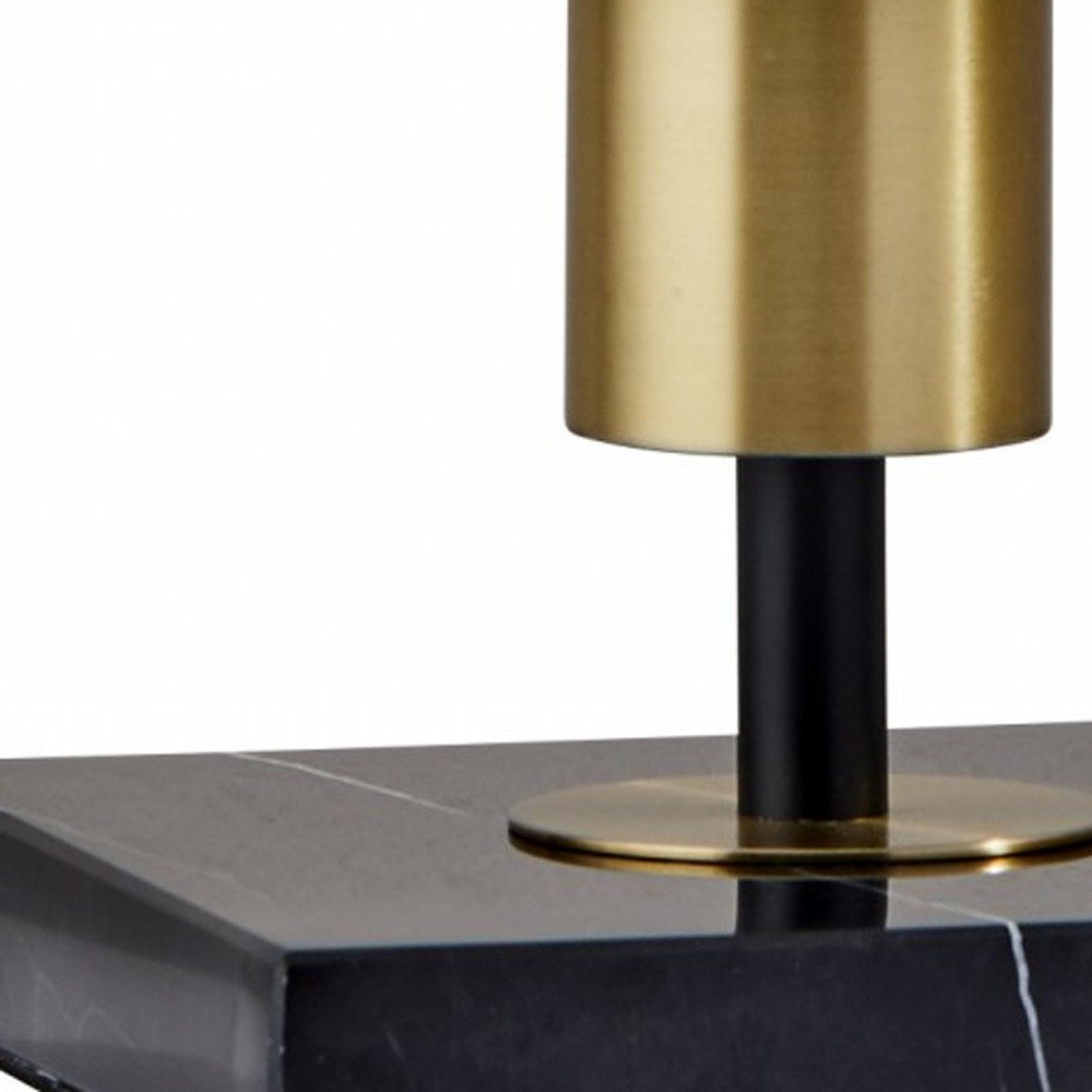 30" Black Marble Metal Standard Table Lamp. Table lamp in black metal.