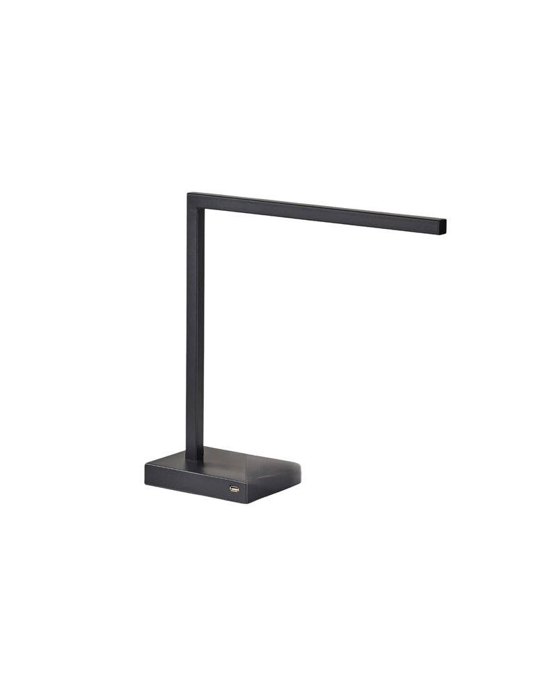 Slender Bar Black Metal Led Charging Desk Light on a white background