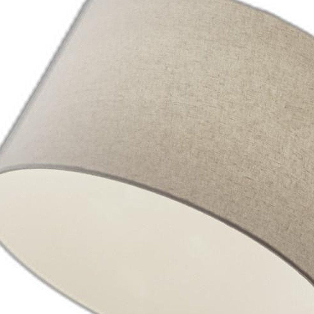 83" Silver Arc Floor Lamp With White Linen Empire Shade close-up detail