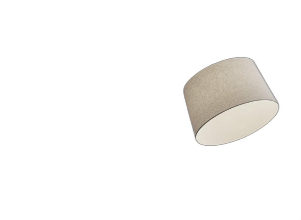 83" Silver Arc Floor Lamp With White Linen Empire Shade on a white background