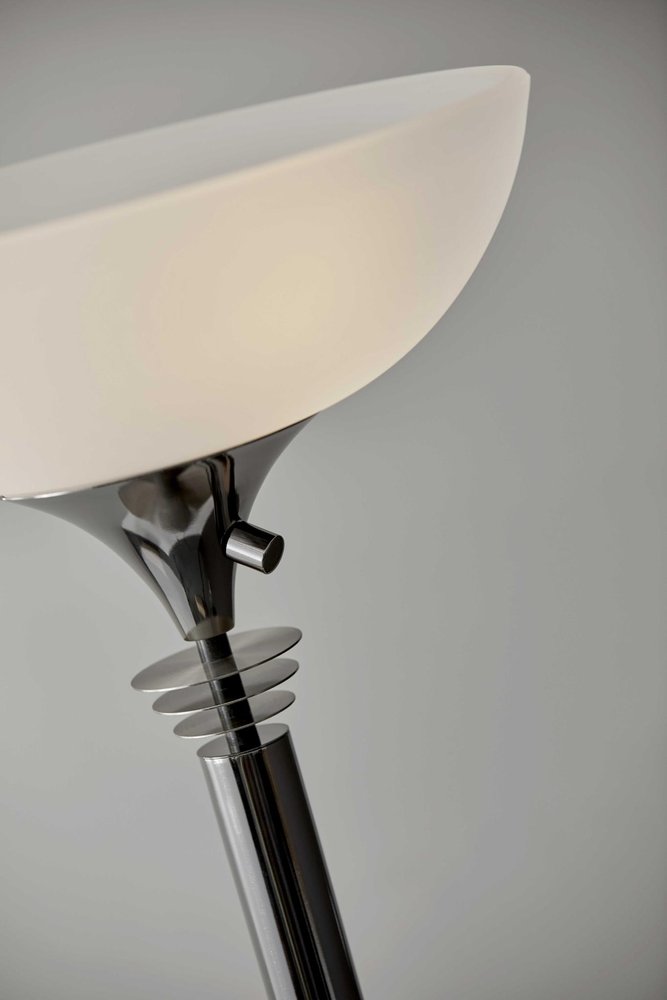 72" Silver With White Glass Shade close-up detail