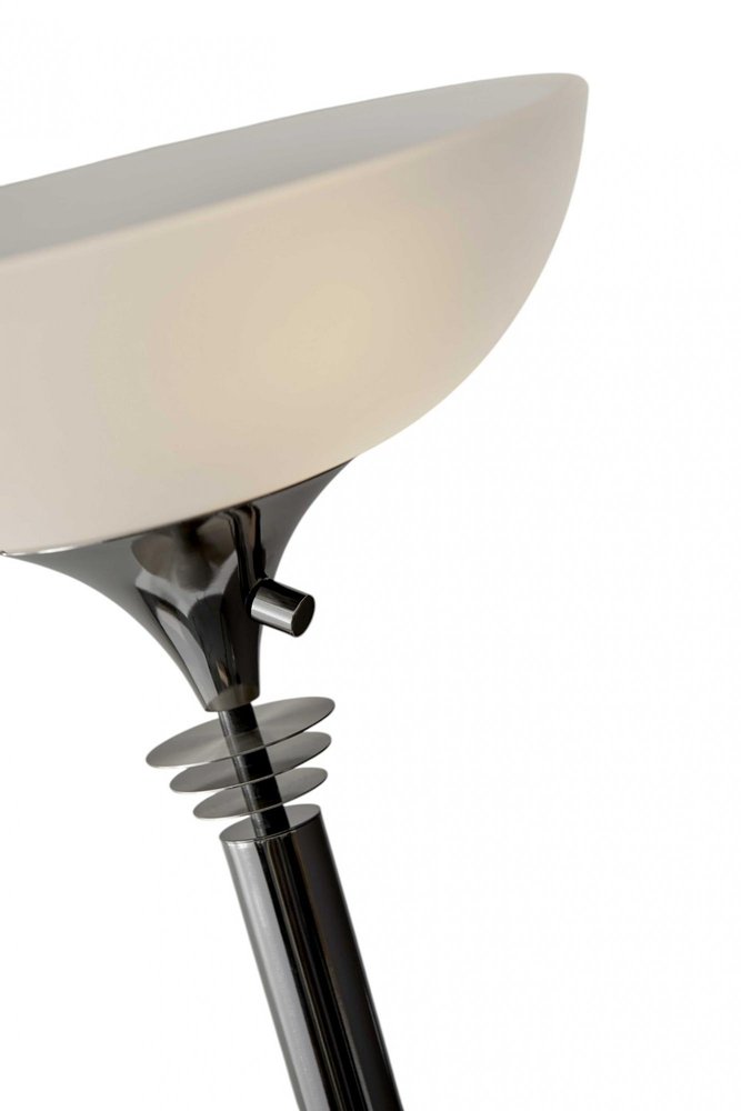 72" Silver With White Glass Shade on a white background