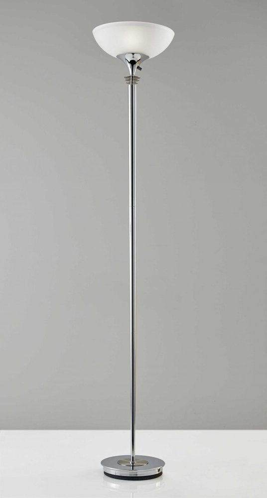 72" Silver With White Glass Shade