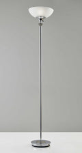 72" Silver With White Glass Shade close-up detail