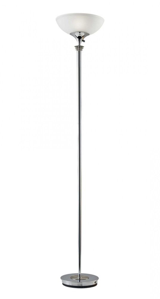 72" Silver With White Glass Shade
