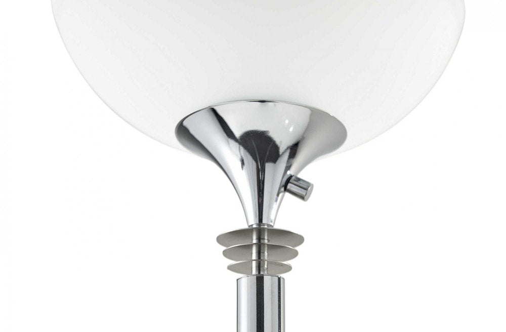 72" Silver With White Glass Shade