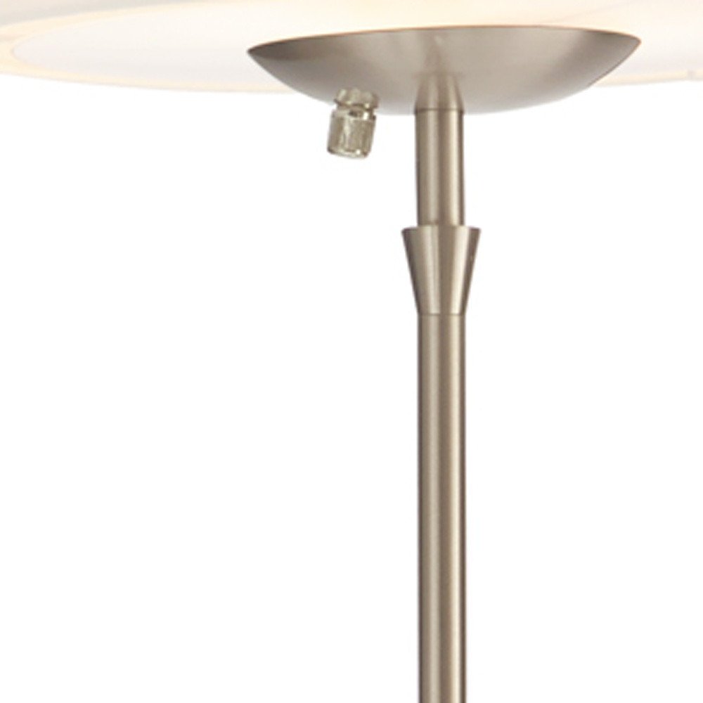 71" Brushed Led Torchiere Floor Lamp With White Empire Shade on a white background