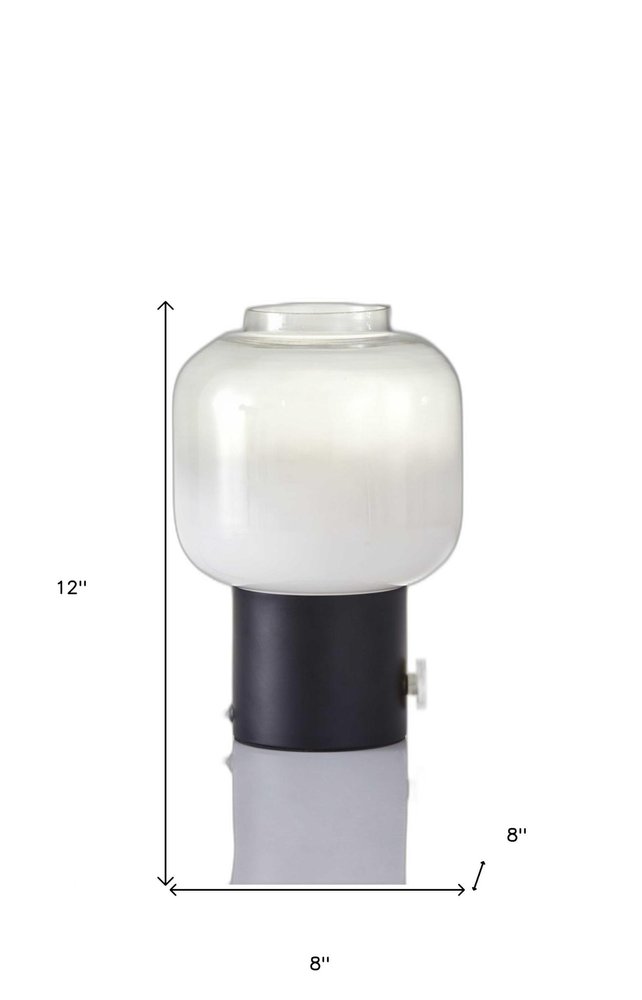 Mod Pod Black Glass Table Lamp on a white background
