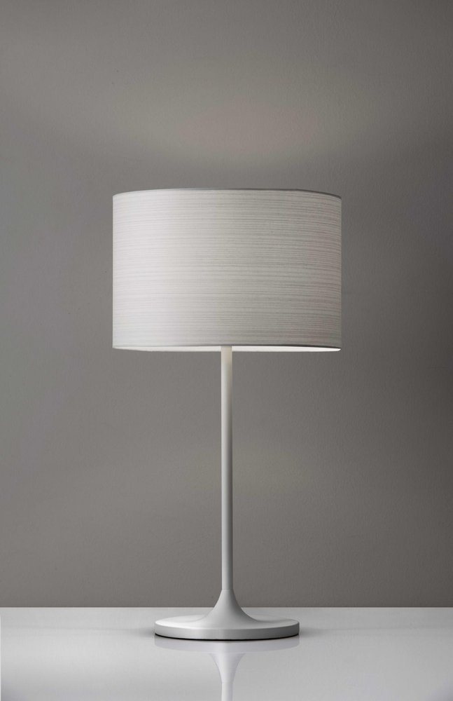 White On White Metal Table Lamp close-up detail