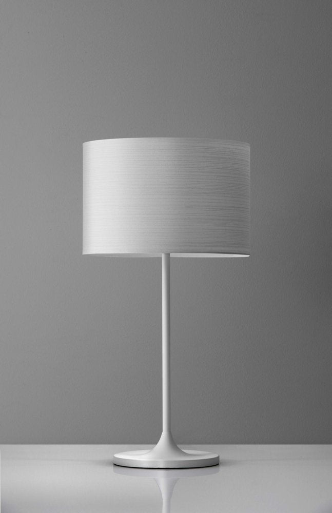 White On White Metal Table Lamp close-up detail
