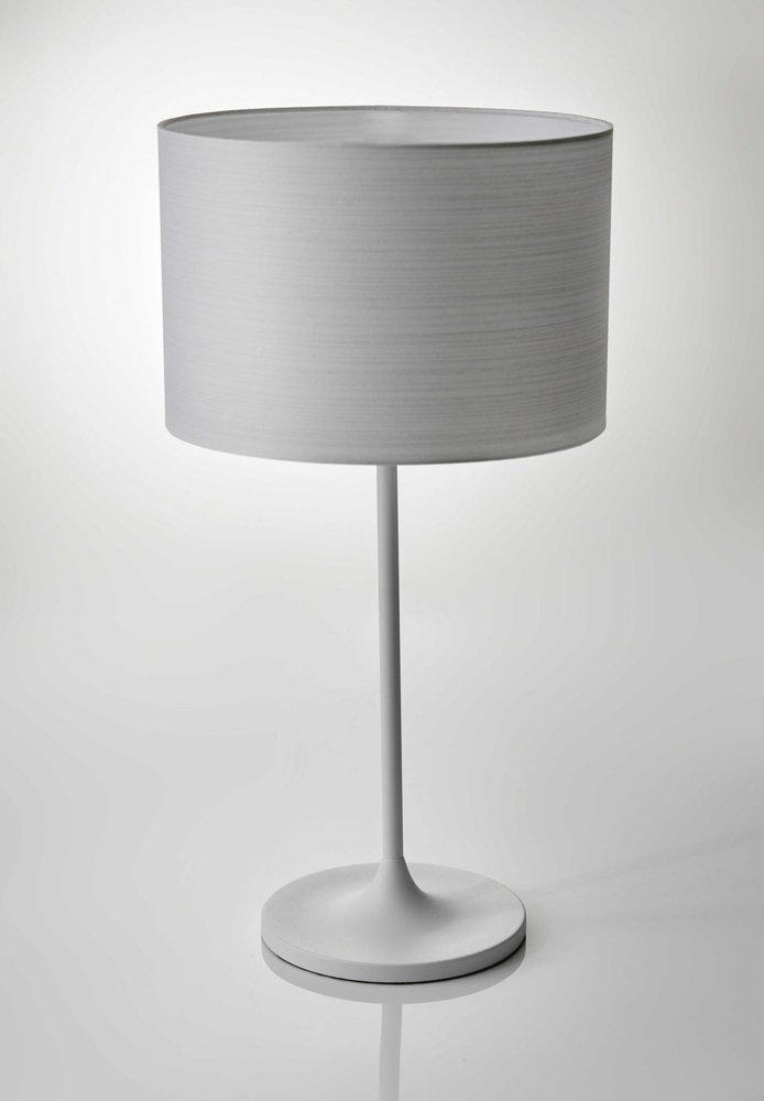 White On White Metal Table Lamp on a white background
