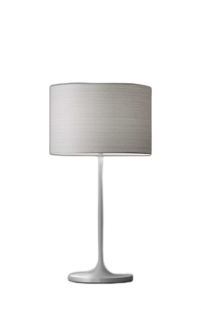 White On White Metal Table Lamp on a white background